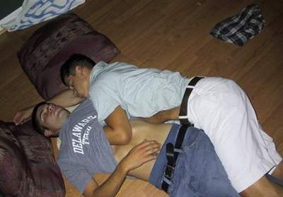 Double the fun when two people pass out.